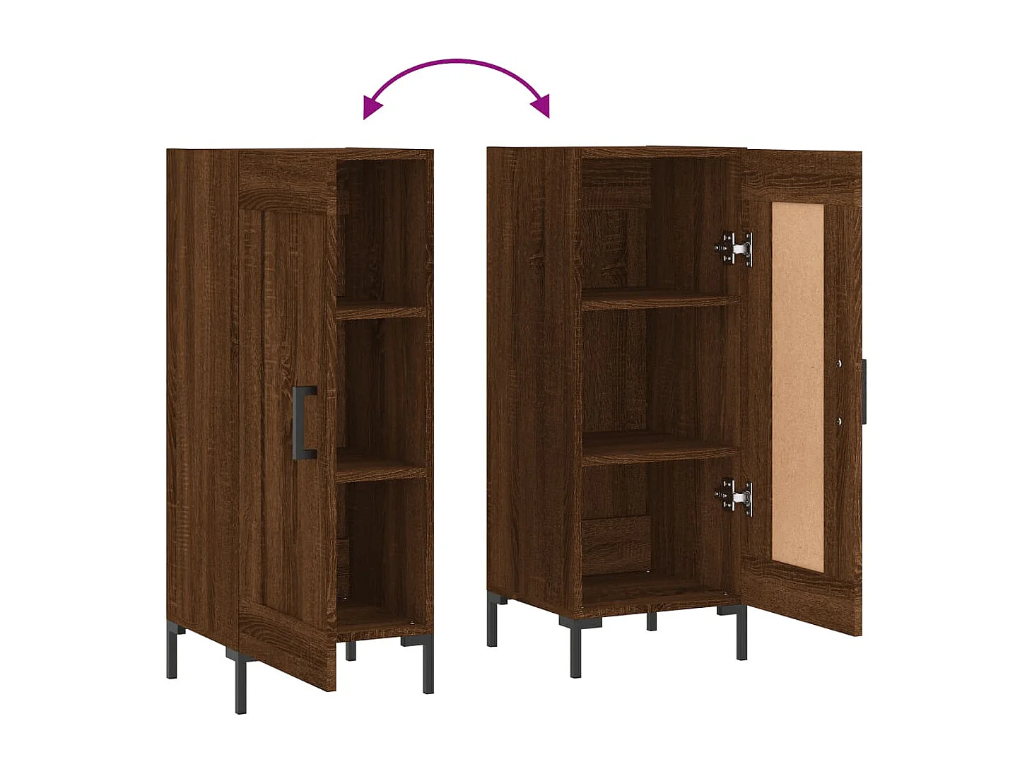 Sideboard Braun Eichen-Optik 34,5x34x90 cm Holzwerkstoff