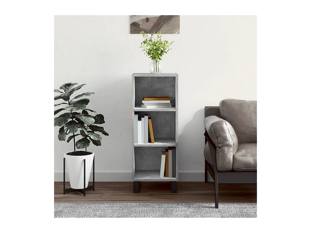 Credenza Grigio Cemento 34,5x32,5x90 cm in Legno Multistrato