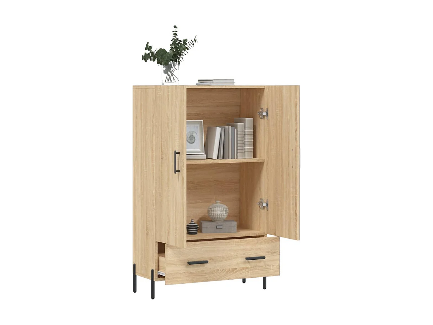 Buffet haut chêne sonoma 69,5x31x115 cm bois d'ingénierie