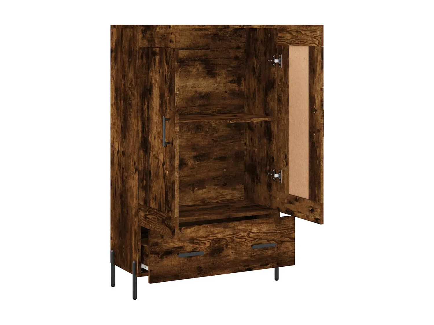 Buffet haut chêne fumé 69,5x31x115 cm bois d'ingénierie