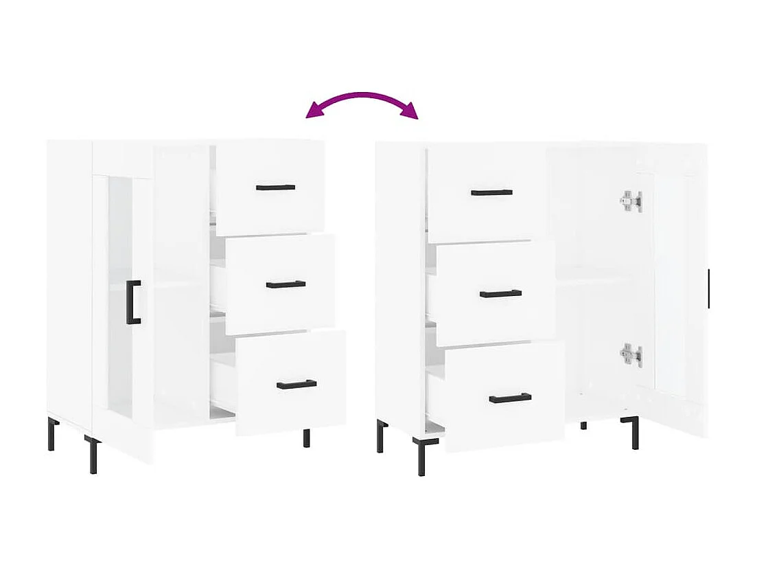 Credenza Bianca 69,5x34x90 cm in Legno Multistrato