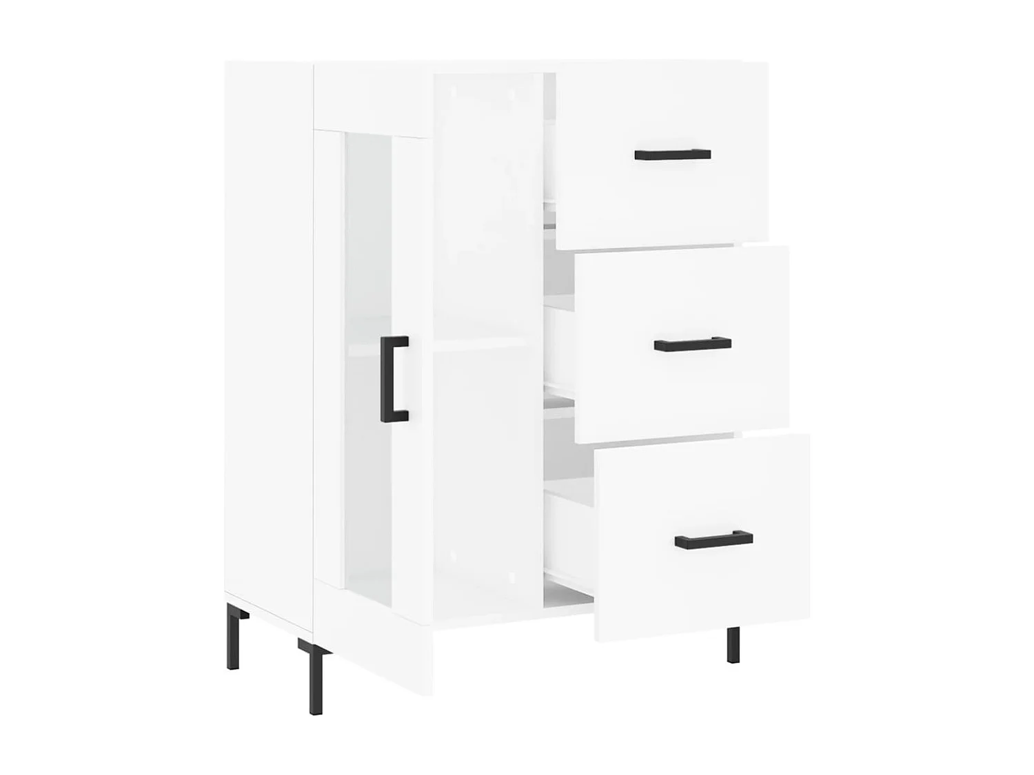 Buffet blanc 69,5x34x90 cm bois d'ingénierie