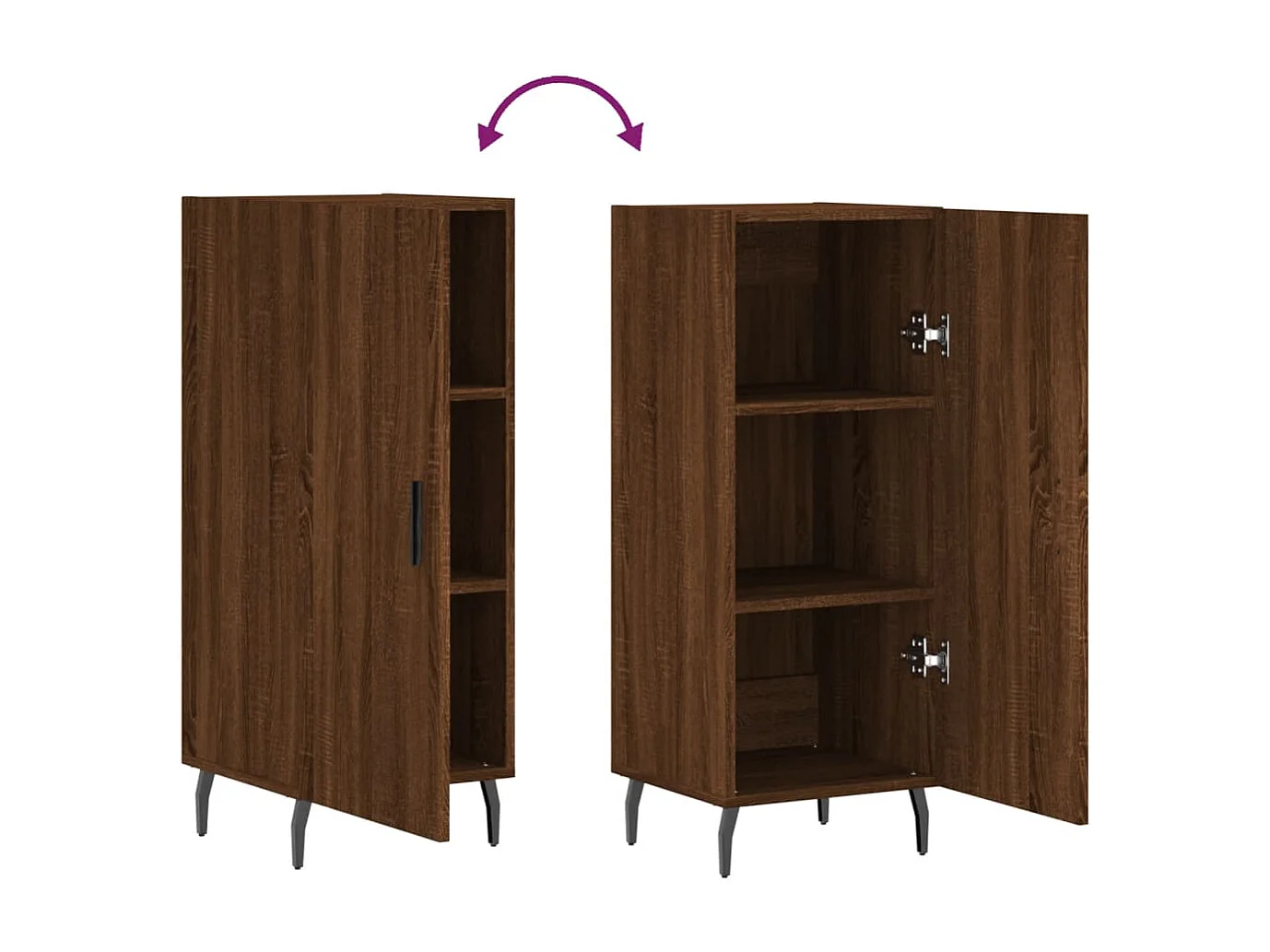 Sideboard Braun Eichen-Optik 34,5x34x90 cm Holzwerkstoff