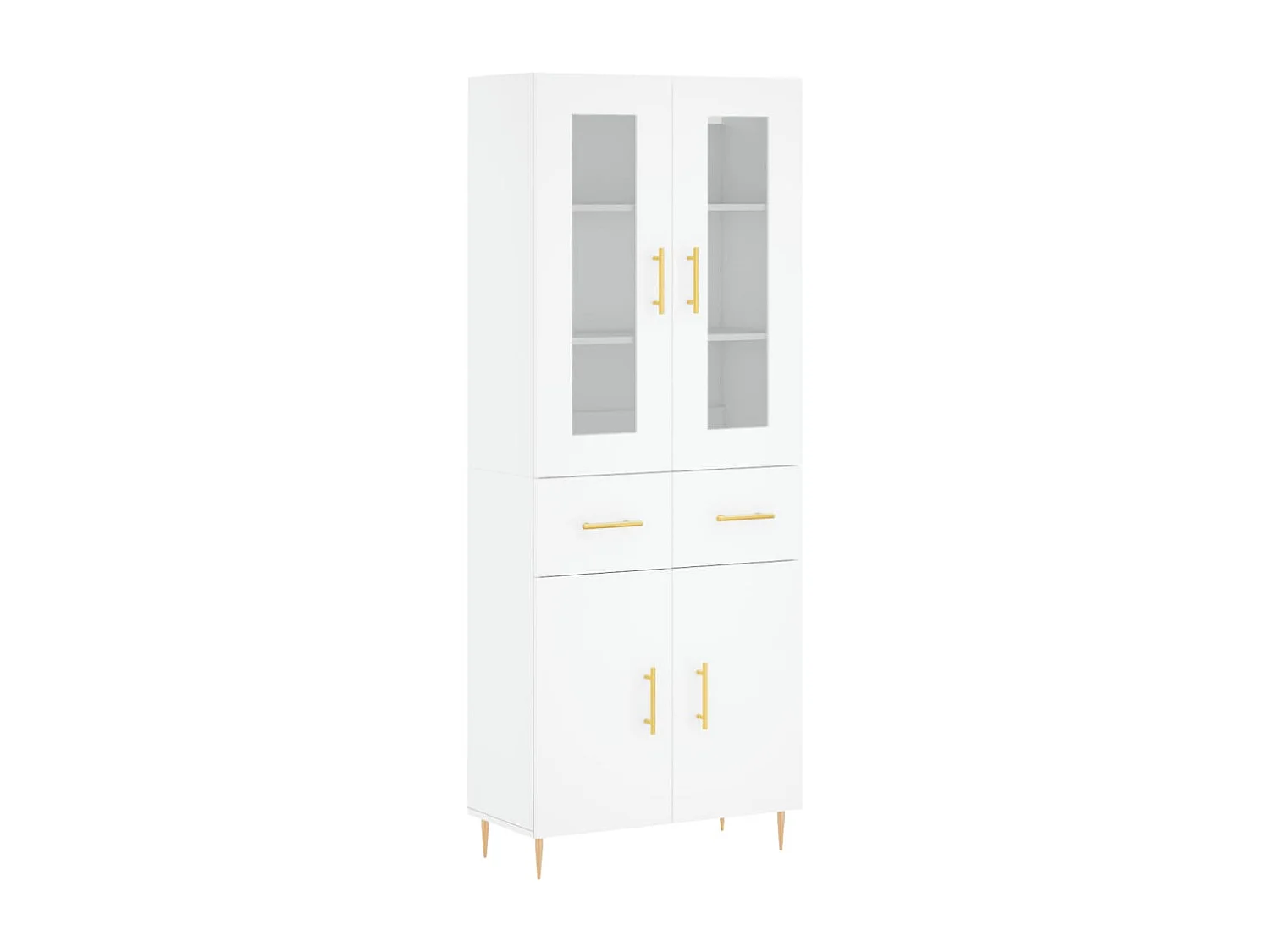 Buffet haut Blanc 69,5x34x180 cm Bois d'ingénierie