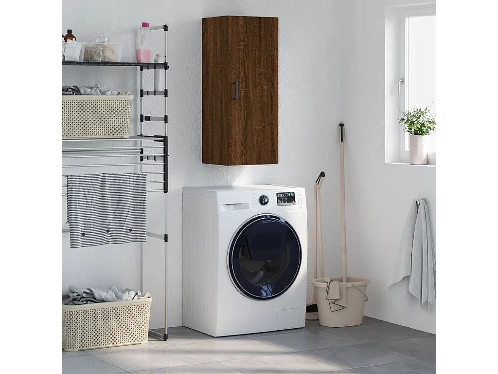 Mobile a Parete Rovere Marrone 34,5x34x90 cm