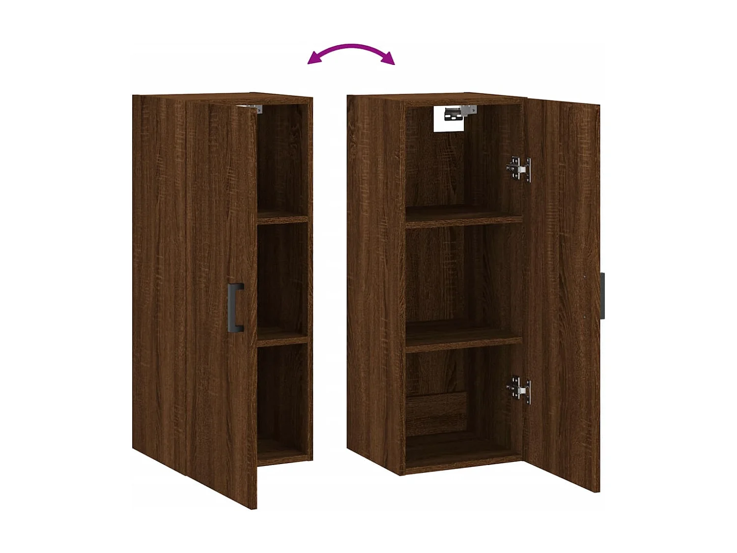 Mobile a Parete Rovere Marrone 34,5x34x90 cm