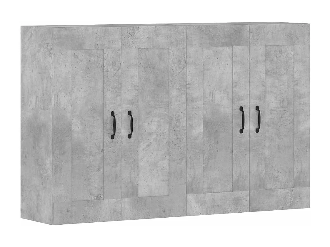 Armoires murales 2 pcs gris béton bois d'ingénierie