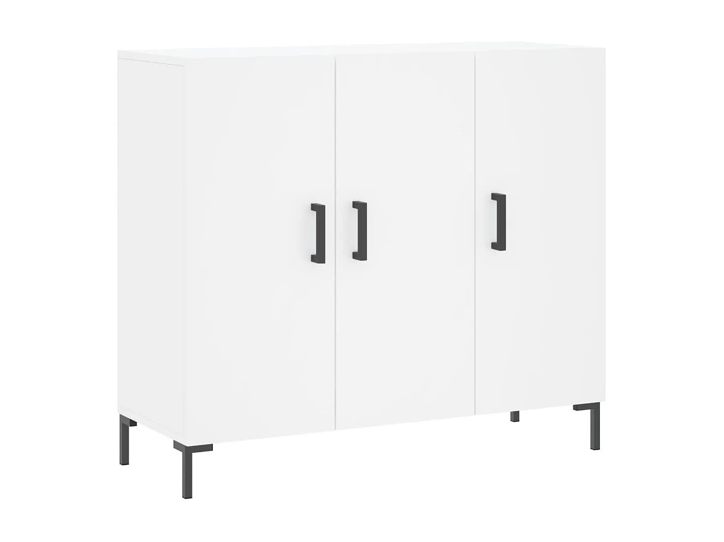 Credenza Bianca 90x34x80 cm in Legno Multistrato