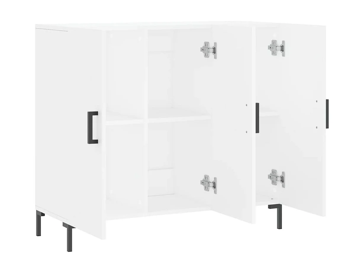 Credenza Bianca 90x34x80 cm in Legno Multistrato
