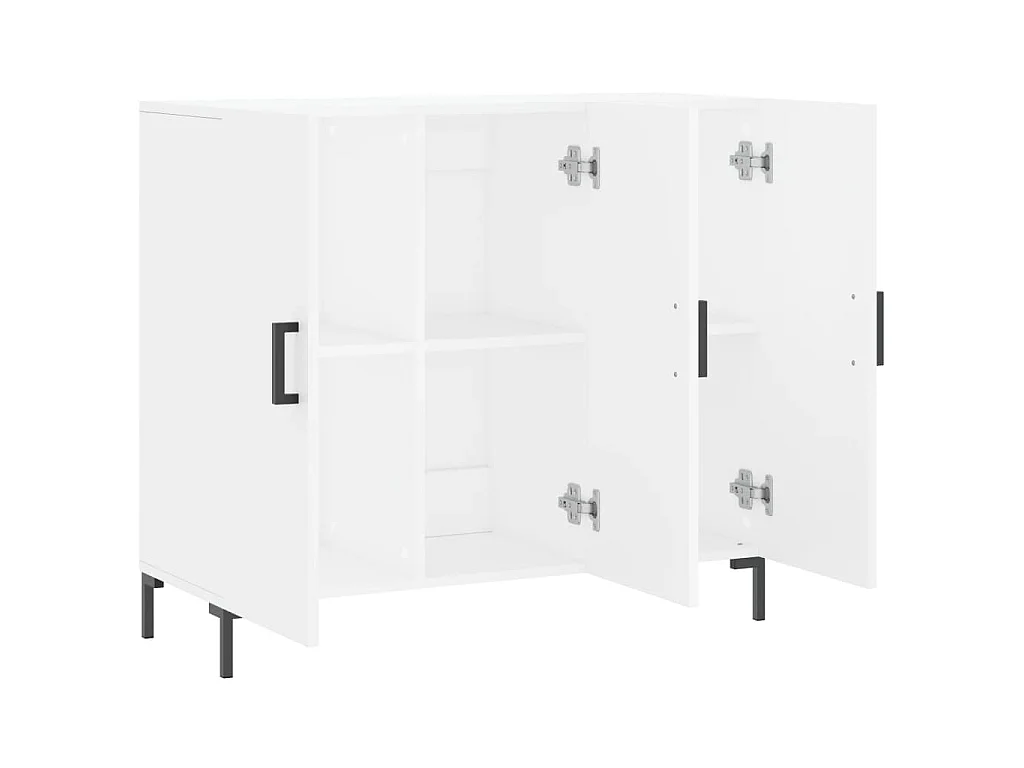 Buffet blanc 90x34x80 cm bois d'ingénierie