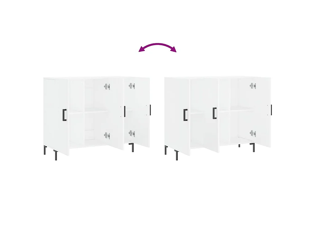 Buffet blanc 90x34x80 cm bois d'ingénierie