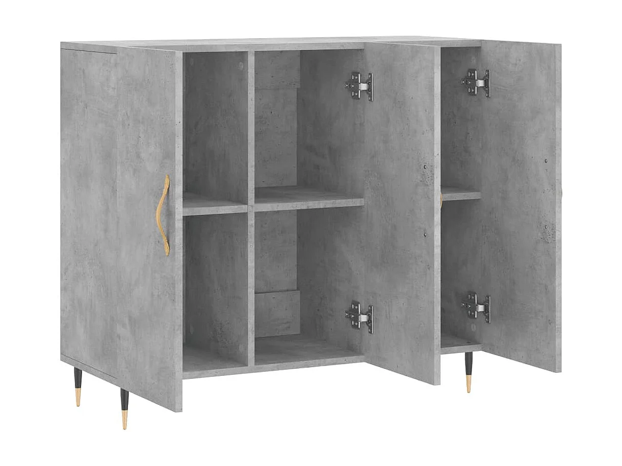 Buffet gris béton 90x34x80 cm bois d'ingénierie