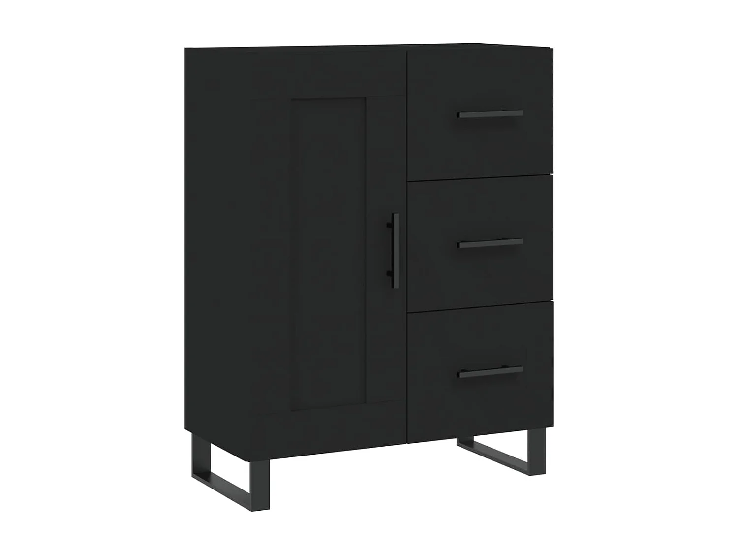 Highboard Schwarz 69,5x34x180 cm Holzwerkstoff
