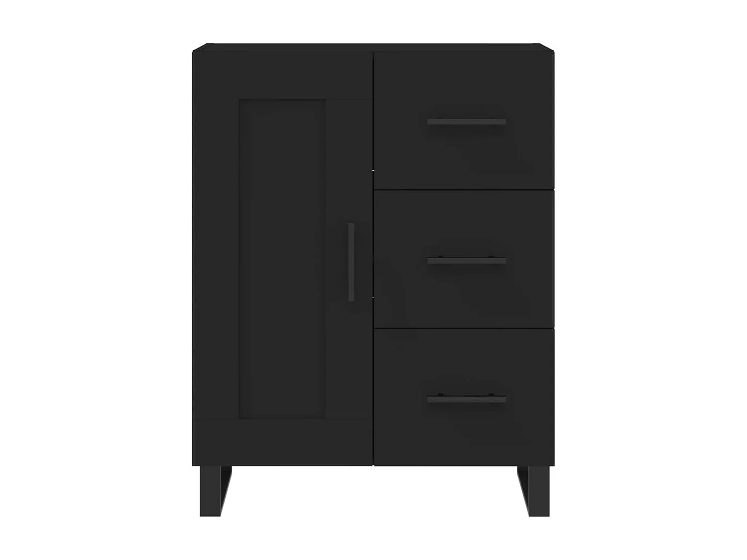 Highboard Schwarz 69,5x34x180 cm Holzwerkstoff