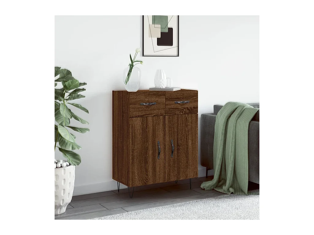 Sideboard Braun Eichen-Optik 69,5x34x90 cm Holzwerkstoff