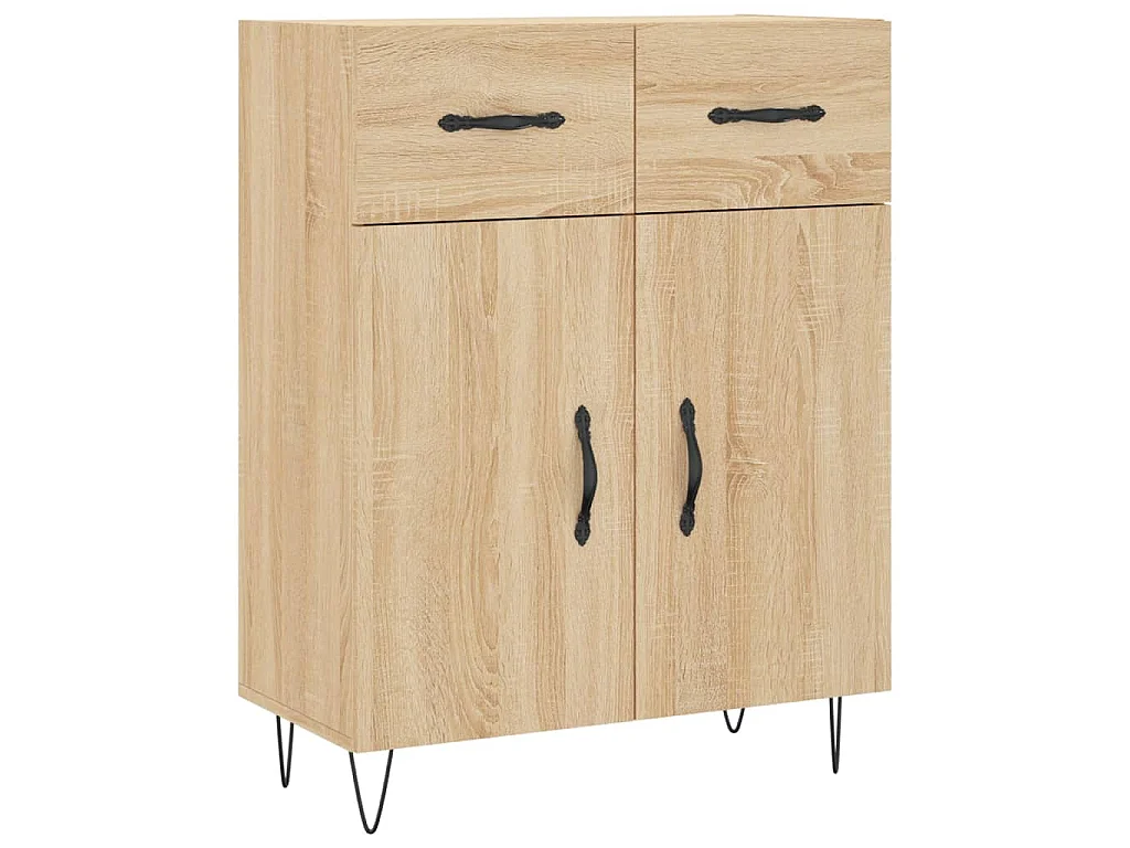 Dressoir 69,5x34x90 cm bewerkt hout sonoma eikenkleurig