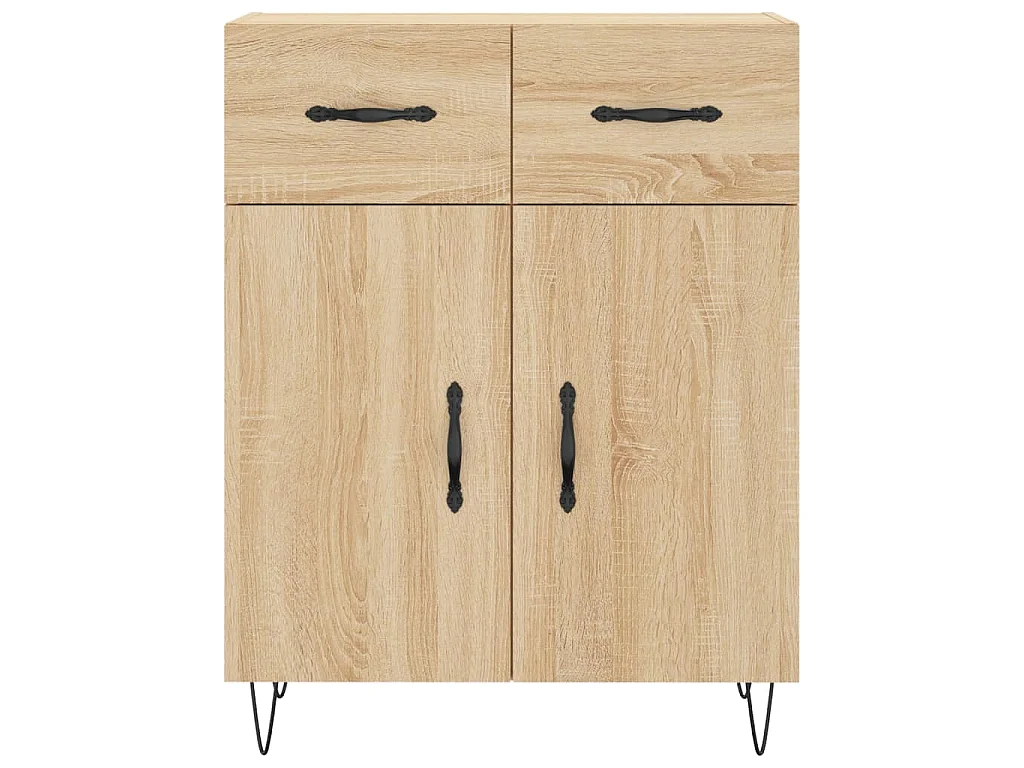 Dressoir 69,5x34x90 cm bewerkt hout sonoma eikenkleurig