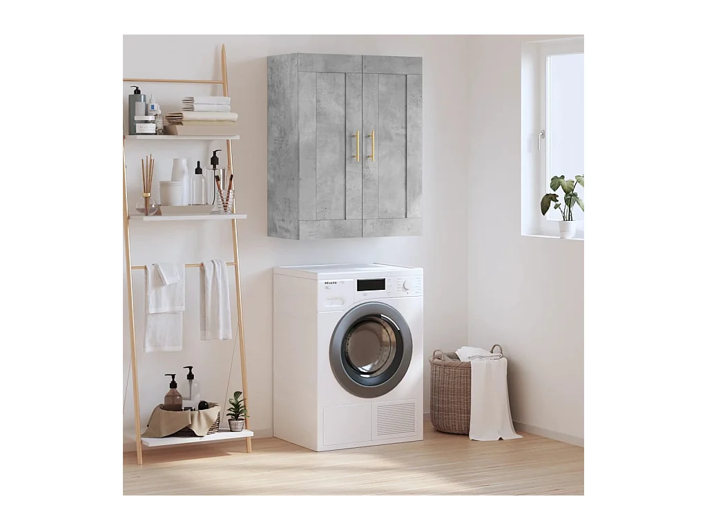 Armoire murale gris béton 69,5x34x90 cm bois d'ingénierie