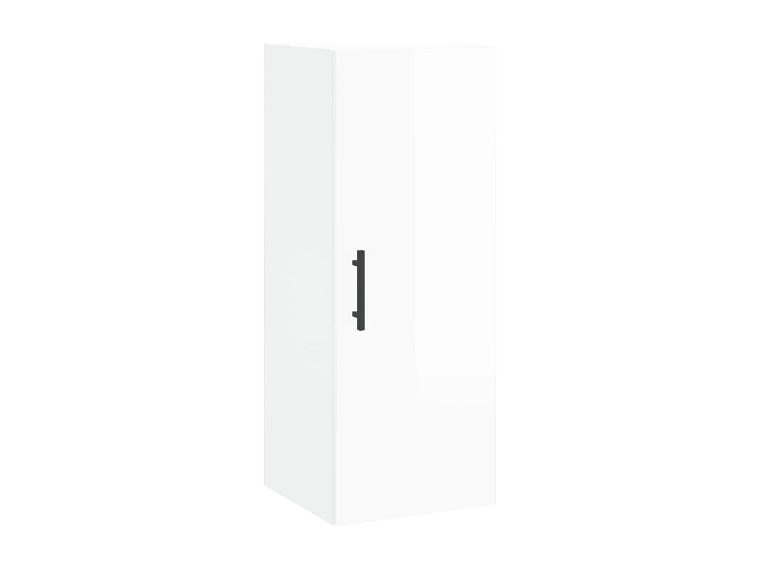 Buffet haut Blanc brillant 34,5x34x180 cm Bois d'ingénierie