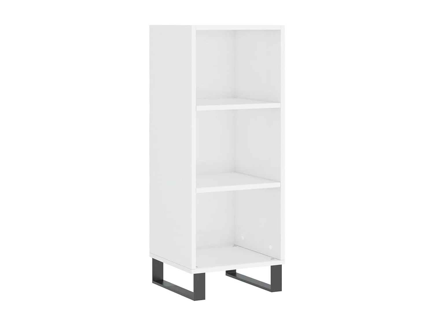 Buffet haut Blanc brillant 34,5x34x180 cm Bois d'ingénierie