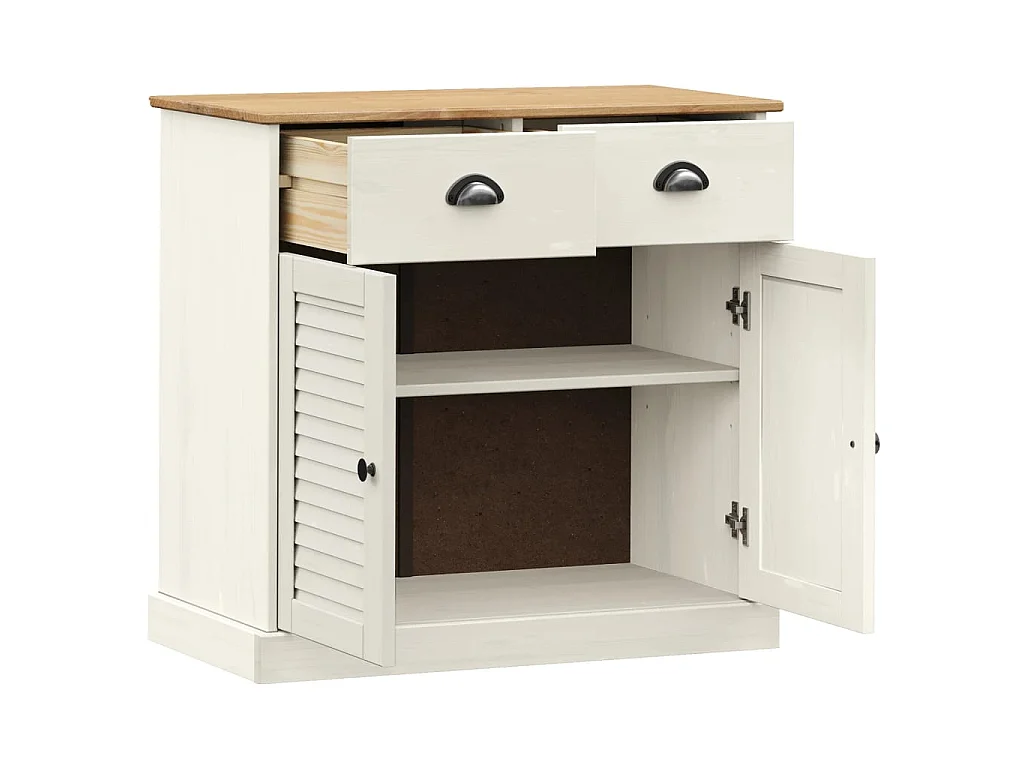 Buffet avec tiroirs VIGO 78x40x75 cm blanc bois massif de pin
