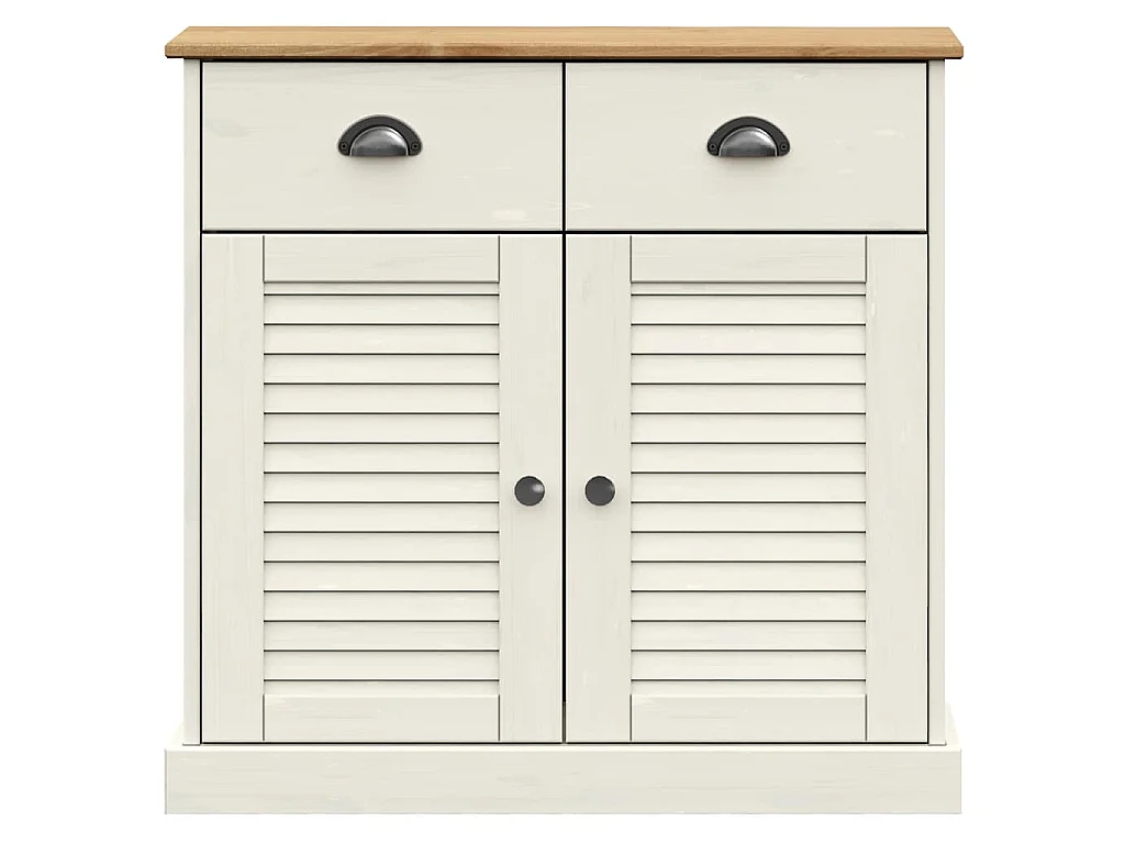 Buffet avec tiroirs VIGO 78x40x75 cm blanc bois massif de pin