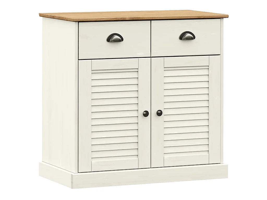 Buffet avec tiroirs VIGO 78x40x75 cm blanc bois massif de pin