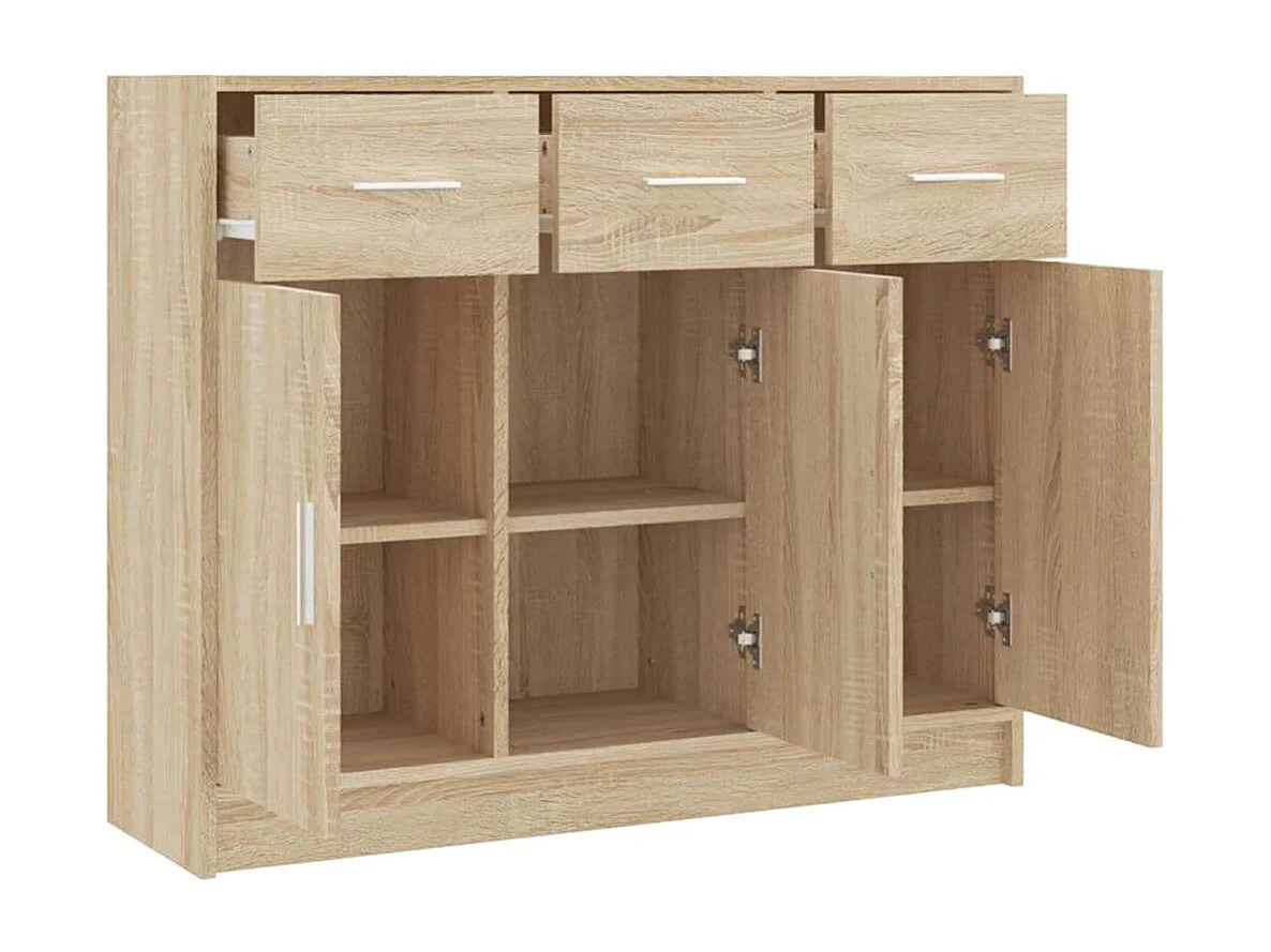 Buffet chêne sonoma 91x28x75 cm bois d'ingénierie