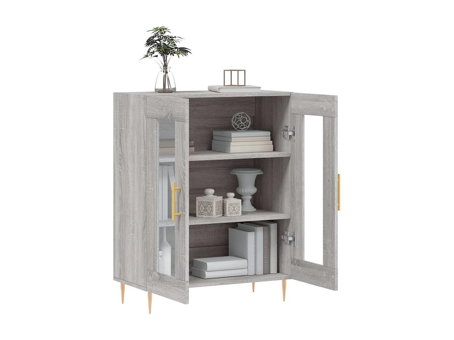 Dressoir 69,5x34x90 cm bewerkt hout grijs sonoma eikenkleurig