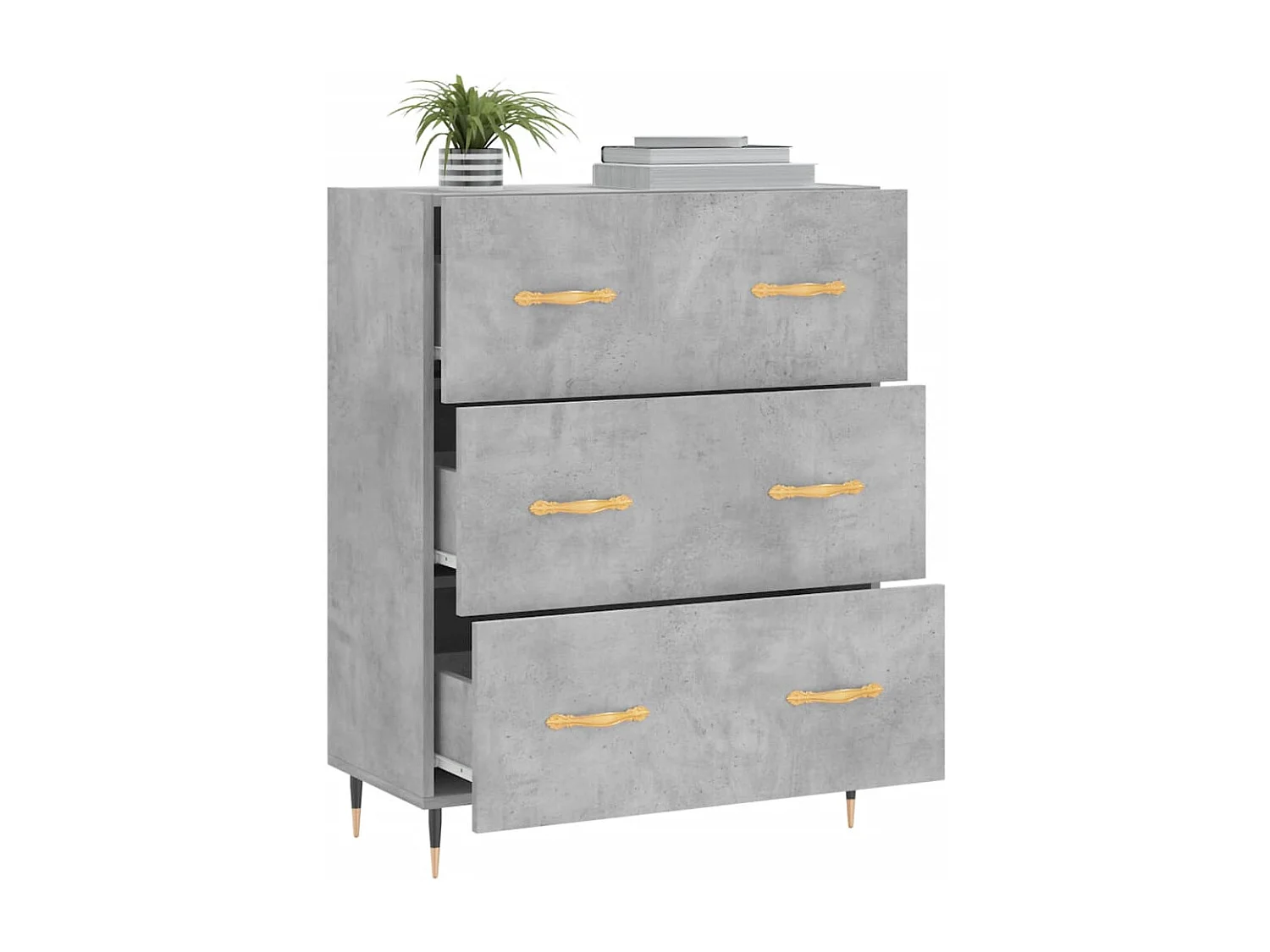 Dressoir 69,5x34x90 cm bewerkt hout betongrijs