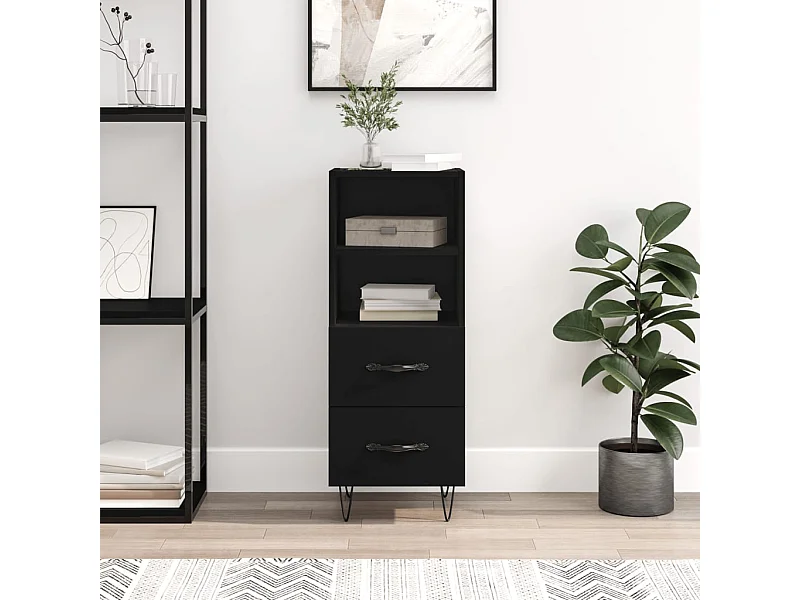 Dressoir 34,5x34x90 cm bewerkt hout zwart