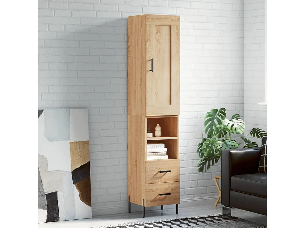 Armário alto 34,5x34x180 cm madeira processada carvalho sonoma