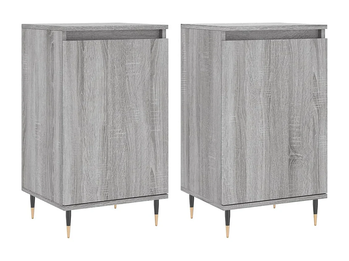 Dressoirs 2 st 40x35x70 cm bewerkt hout grijs sonoma