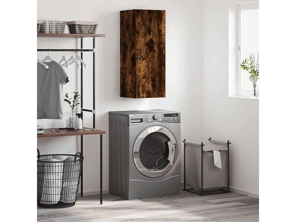 Mobile a Parete Rovere Fumo 34,5x34x90 cm
