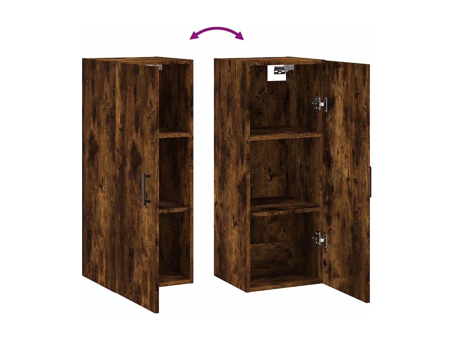 Mobile a Parete Rovere Fumo 34,5x34x90 cm