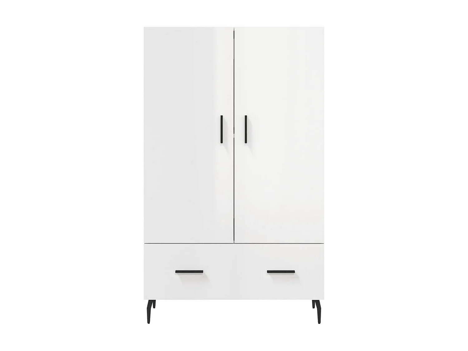 Buffet haut blanc brillant 69,5x31x115 cm bois d'ingénierie