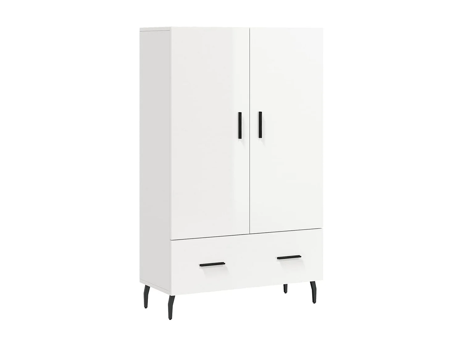 Buffet haut blanc brillant 69,5x31x115 cm bois d'ingénierie
