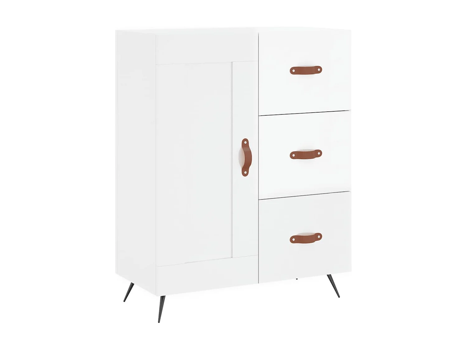 Dressoir 69,5x34x90 cm bewerkt hout hoogglans wit