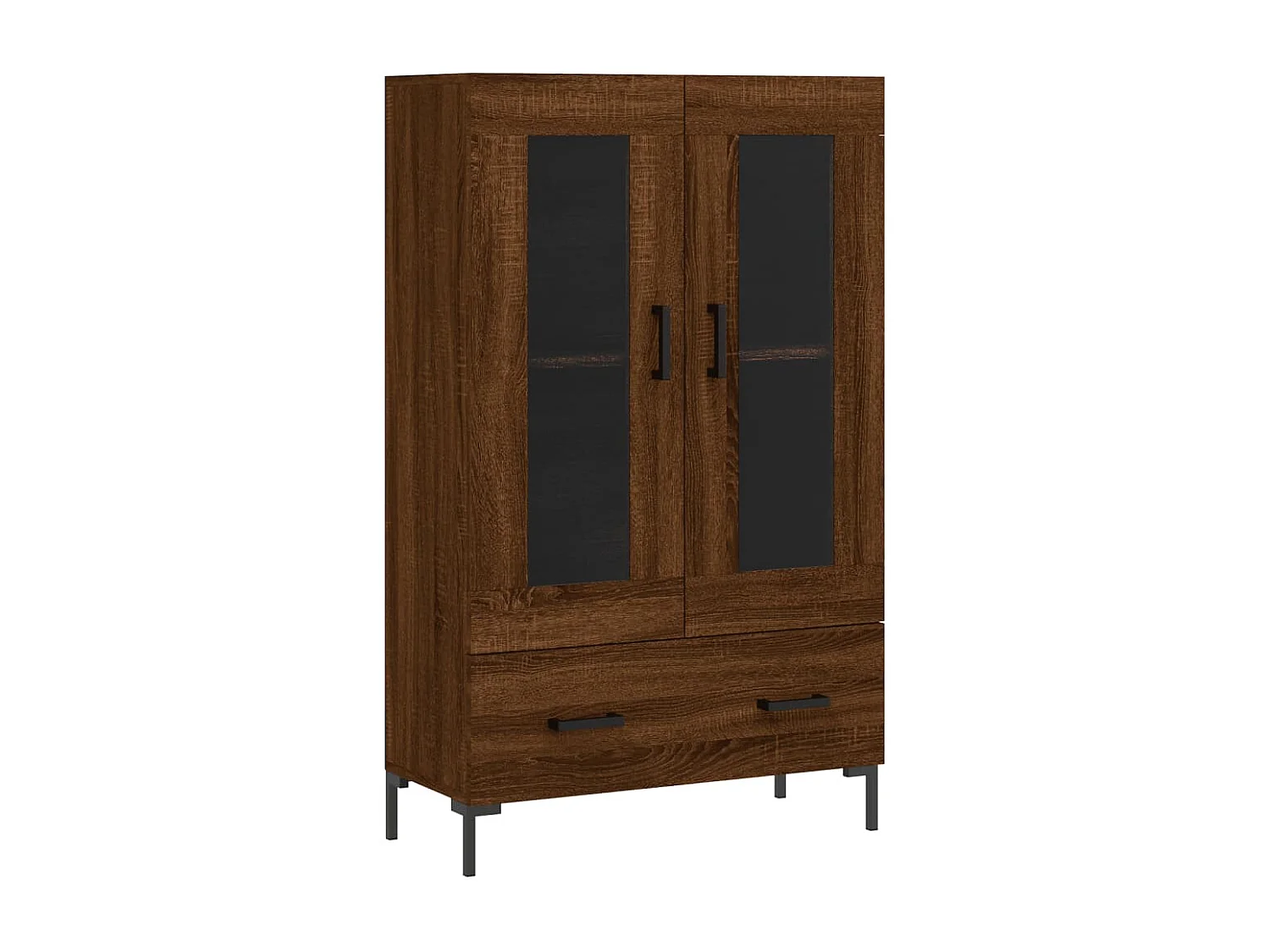 Buffet haut chêne marron 69,5x31x115 cm bois d'ingénierie
