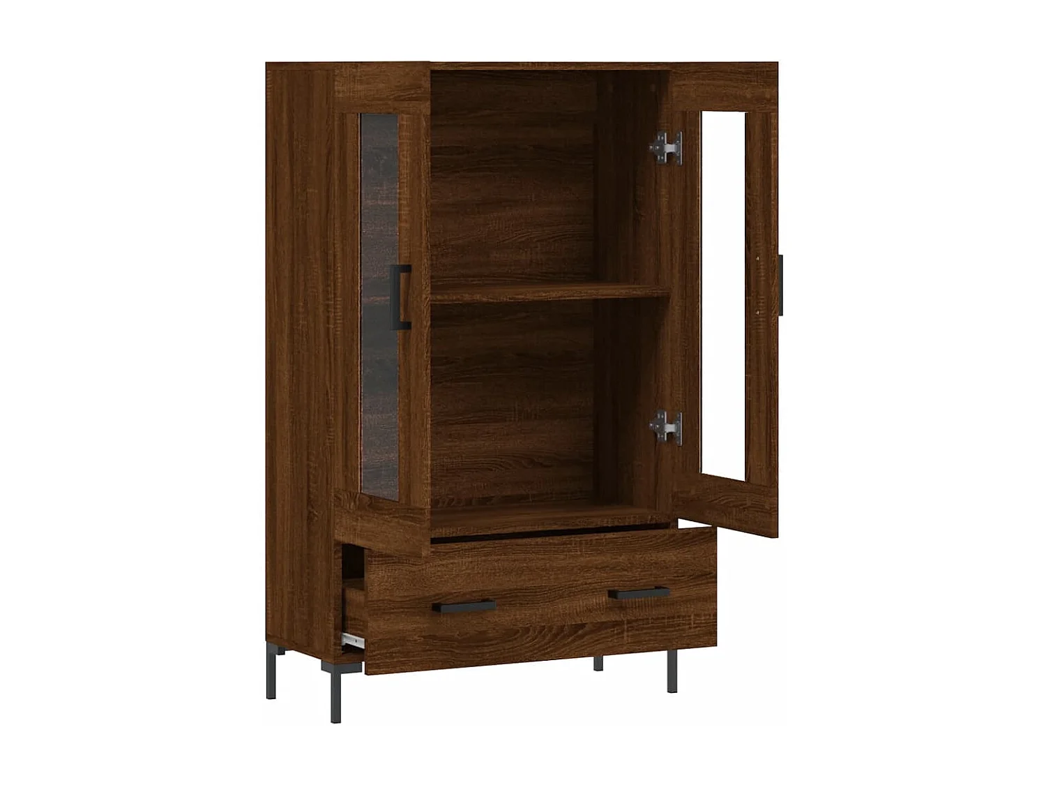 Buffet haut chêne marron 69,5x31x115 cm bois d'ingénierie