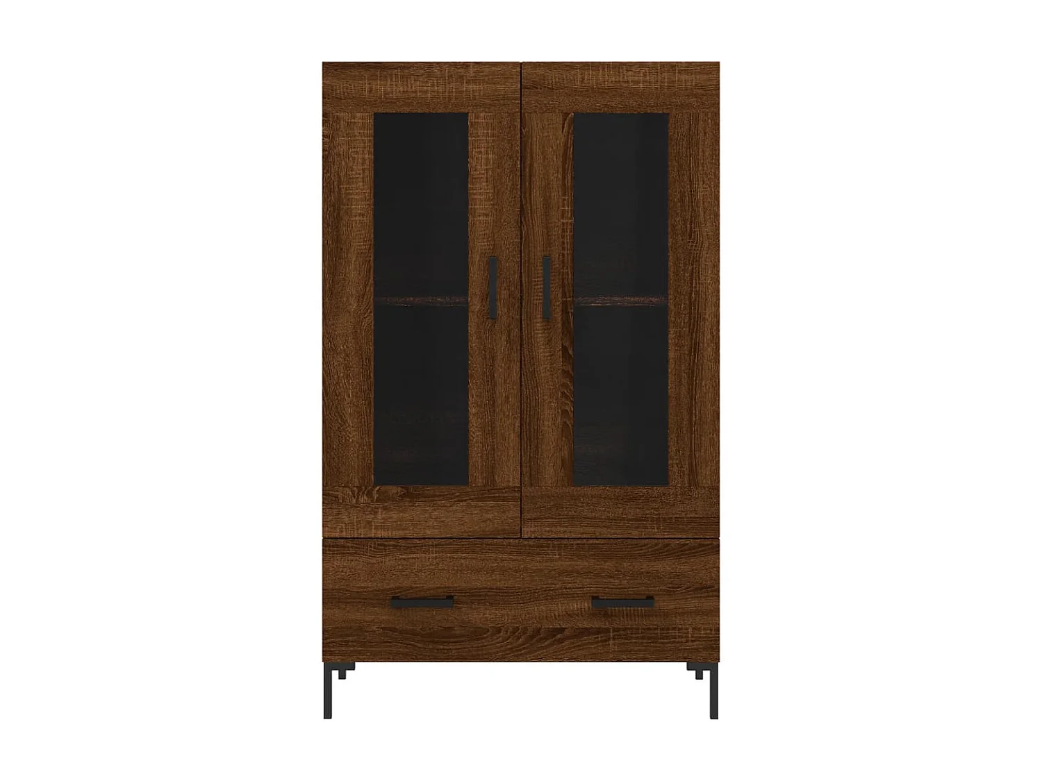 Buffet haut chêne marron 69,5x31x115 cm bois d'ingénierie
