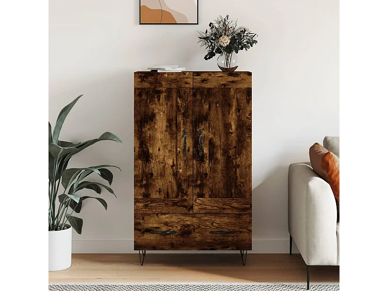 Aparador alto madera de ingeniería roble ahumado 69,5x31x115 cm