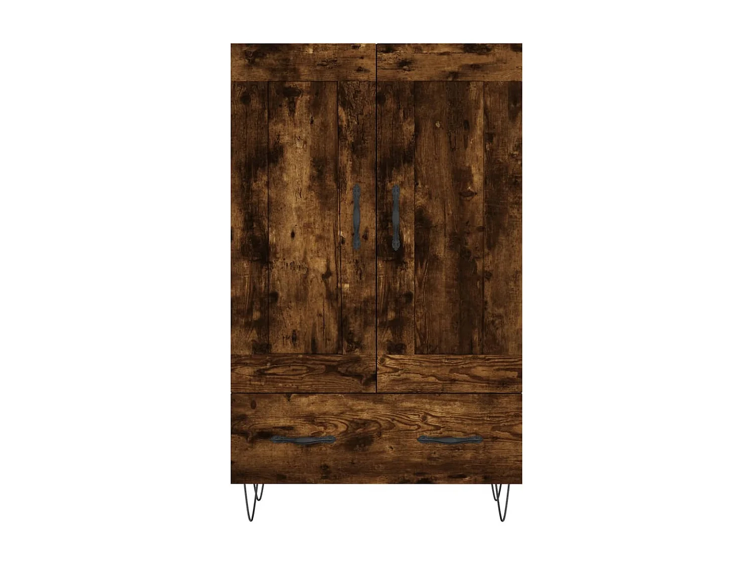 Hoge kast 69,5x31x115 cm bewerkt hout gerookt eikenkleurig