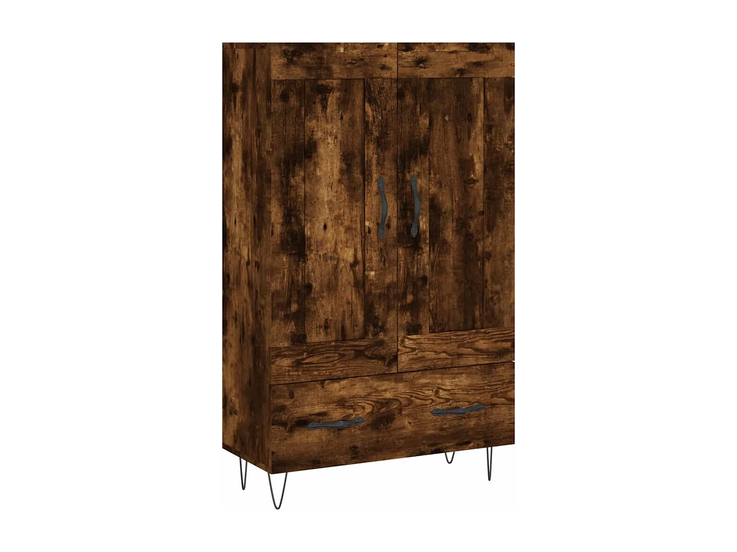 Buffet haut chêne fumé 69,5x31x115 cm bois d'ingénierie