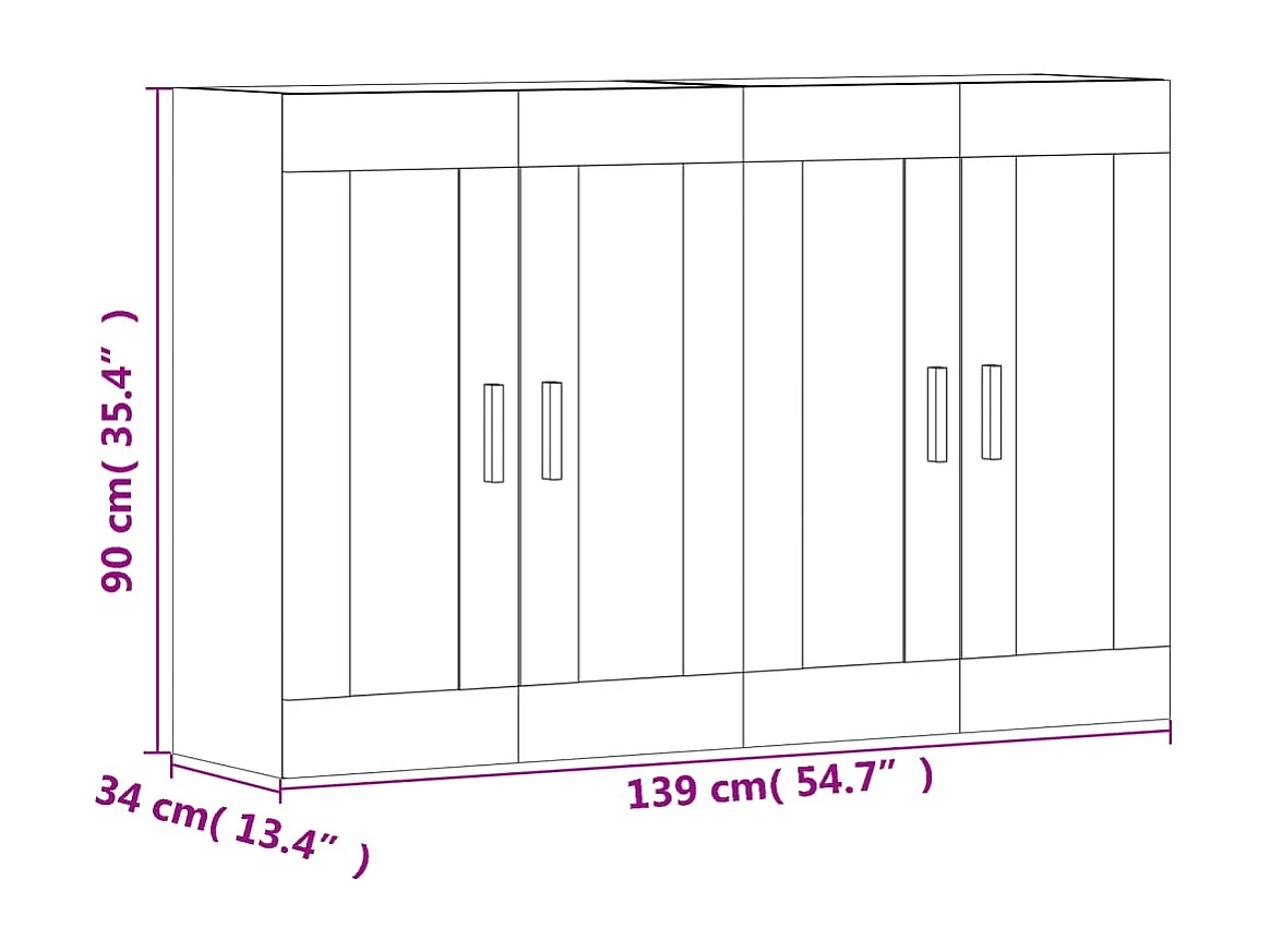 Armoires murales 2 pcs blanc bois d'ingénierie