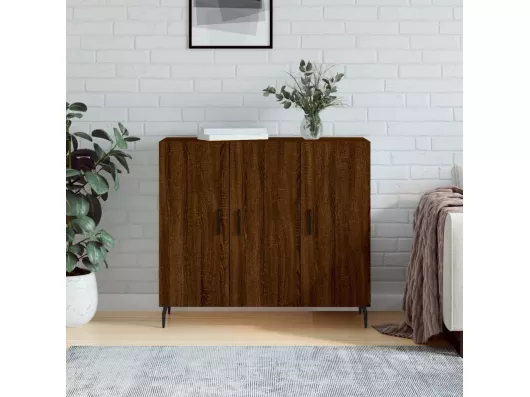 Kauf Unique Sideboard Braun Eichen-Optik 90x34x80 cm Holzwerkstoff