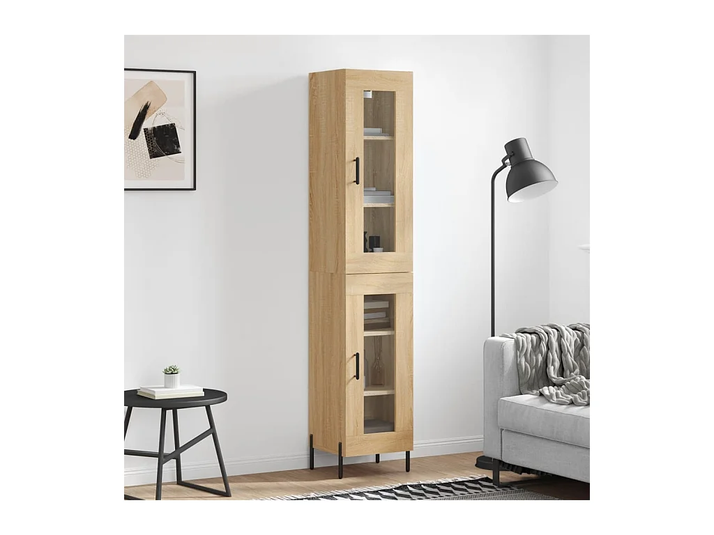 Buffet haut Chêne sonoma 34,5x34x180 cm Bois d'ingénierie