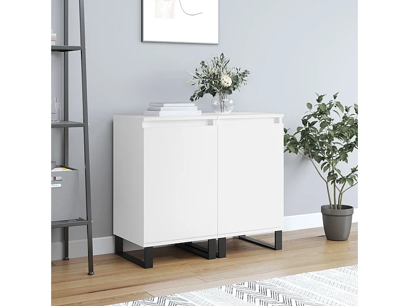 Aparadores 2 pcs 40x35x70 cm derivados de madeira branco