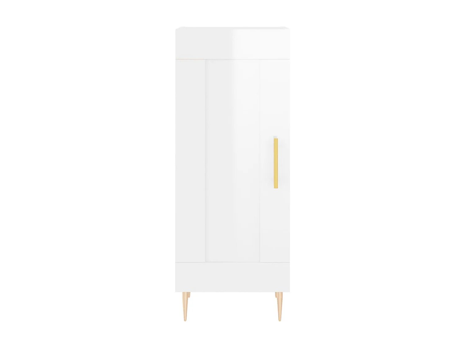 Buffet haut Blanc brillant 34,5x34x180 cm Bois d'ingénierie