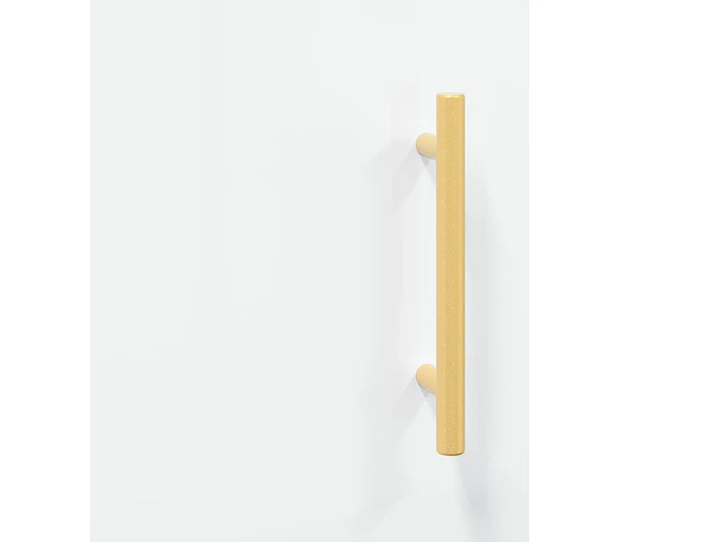 Buffet haut Blanc brillant 34,5x34x180 cm Bois d'ingénierie